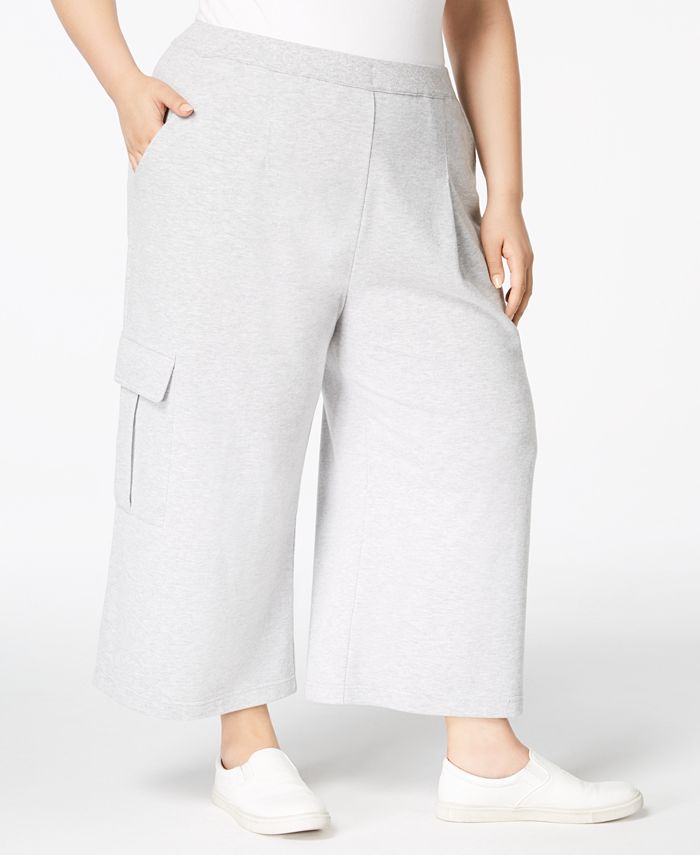 525 America Plus Size Cropped Cargo Sweatpants, Created for Macy's Macy's