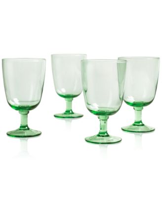 green glass goblets