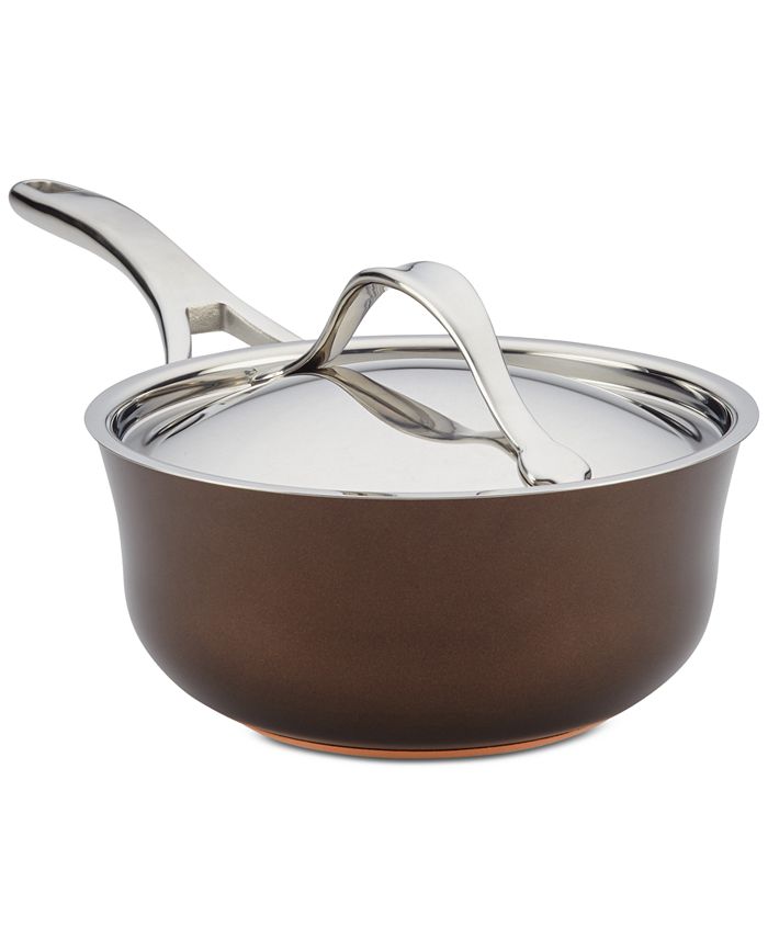 Anolon Nouvelle Copper Stainless Steel Saucepan with Lid, 3.5