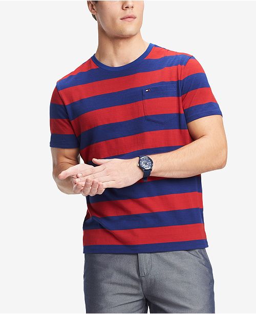 Tommy Hilfiger Men S Lexington Stripe Pocket T Shirt Created For Macy S Reviews T Shirts Men Macy S