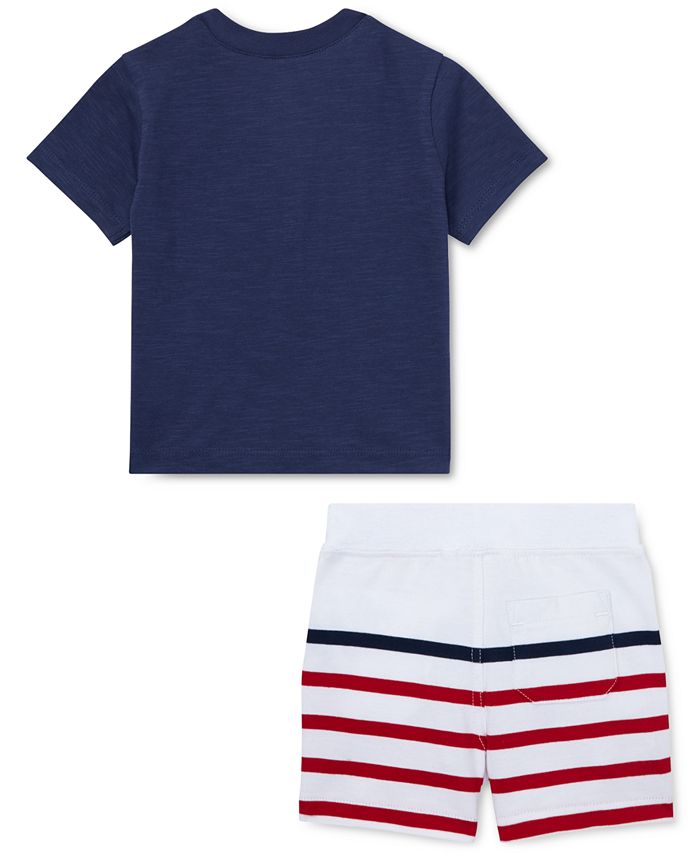 Polo Ralph Lauren Baby Boys Cotton Jersey Henley Shirt & Striped Shorts ...