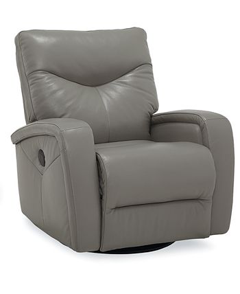 Furniture Erith Leather Power Swivel Glider Recliner Macy s