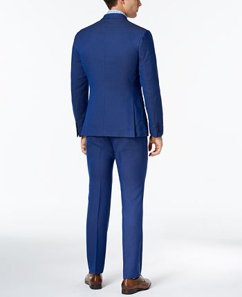 Nick Graham Men's Slim-Fit Bright Blue Birdseye Suit - Macy's