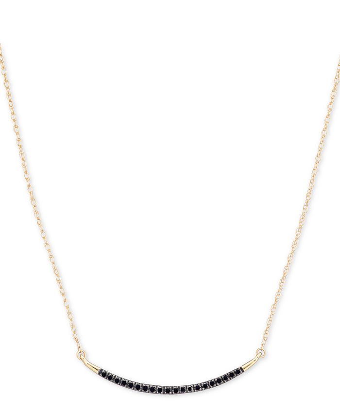 Elsie May Diamond Accent Curved Bar Collar Necklace in 14k Gold, 15 ...