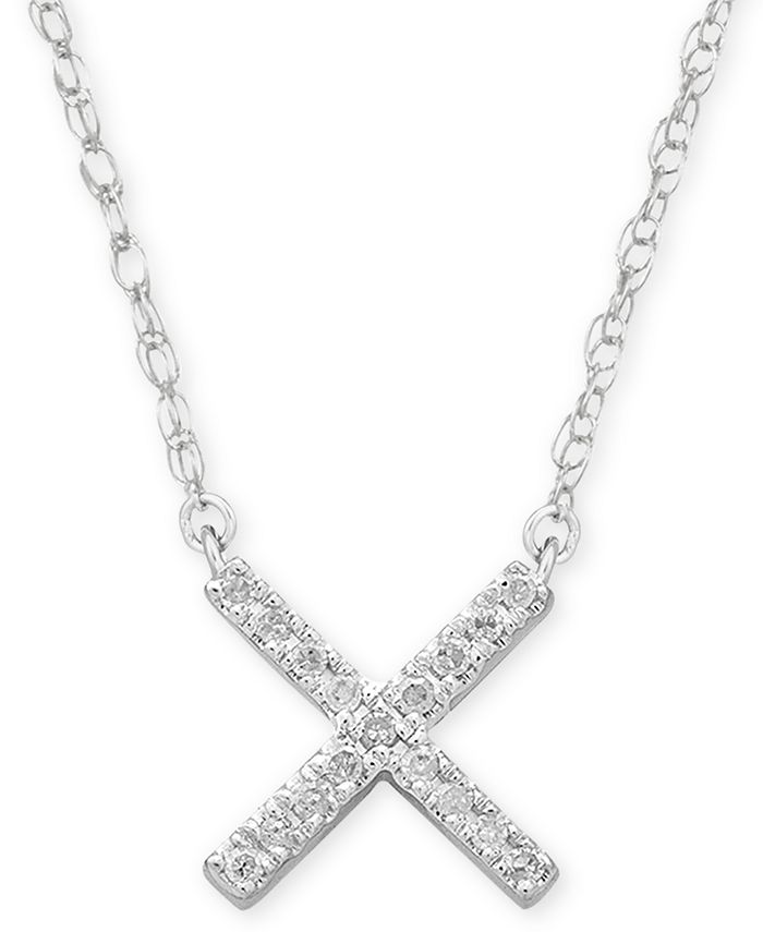 Elsie May Diamond Accent Crisscross Pendant Necklace in Sterling Silver