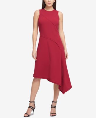 JS Collections Marcelle Asymmetric Neck Scuba Crepe A-Line Gown