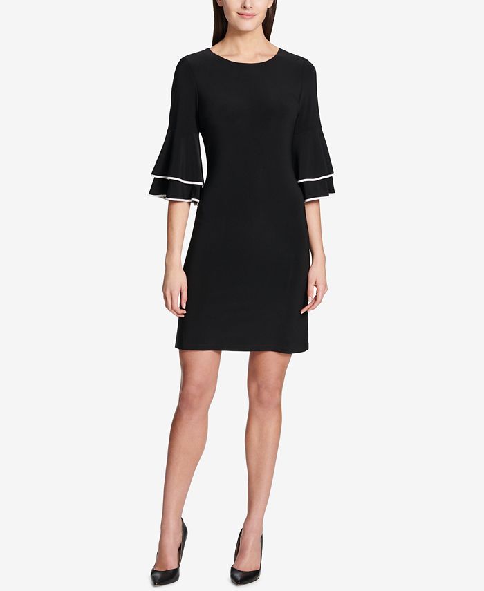 Tommy hilfiger black dress with bell sleeves discount