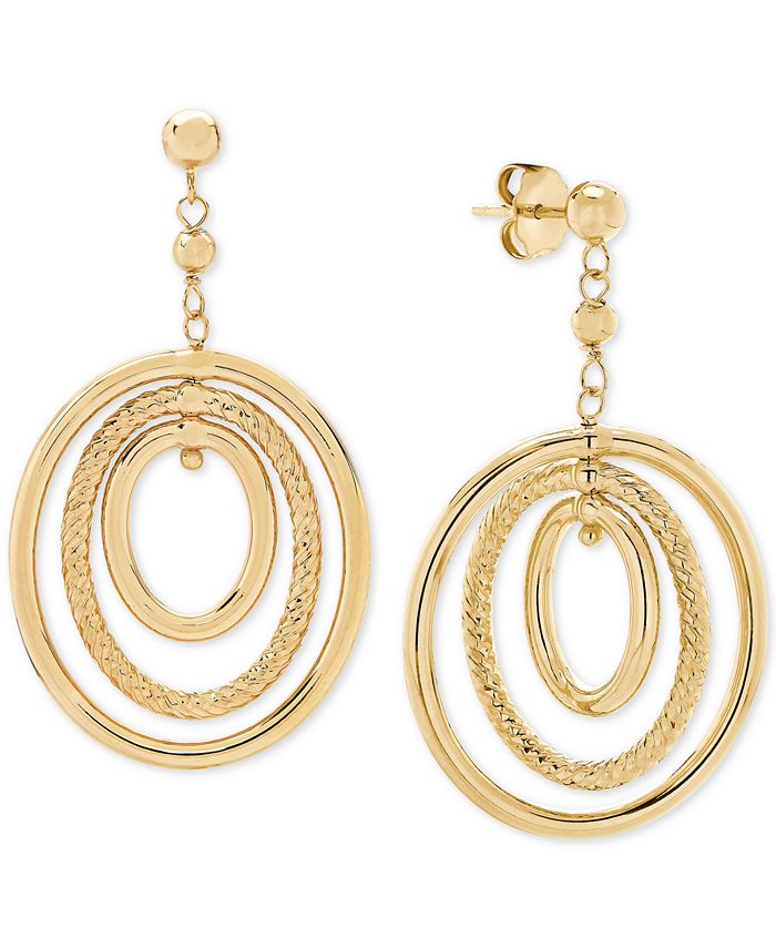 Macy's Oval Orbital Drop Earrings in 10k Gold - Macy's