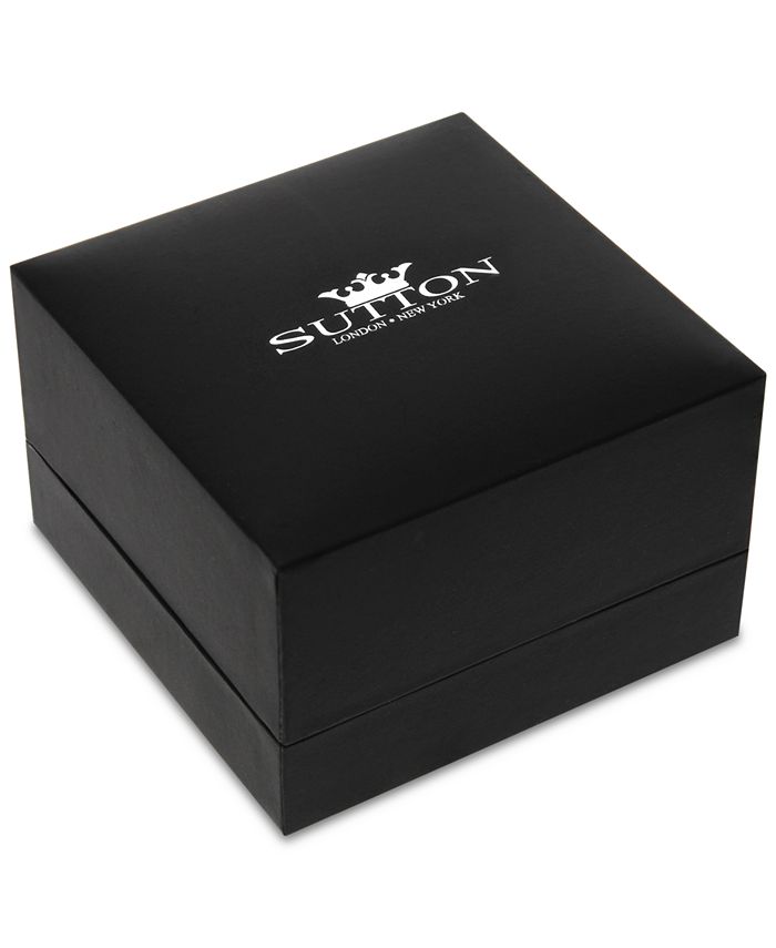 Sutton by Rhona Sutton - Men's Black-Tone Stainless Steel Crisscross Link Bracelet