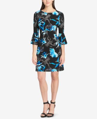 Tommy Hilfiger Floral Bell-Sleeve Jersey Dress - Macy's