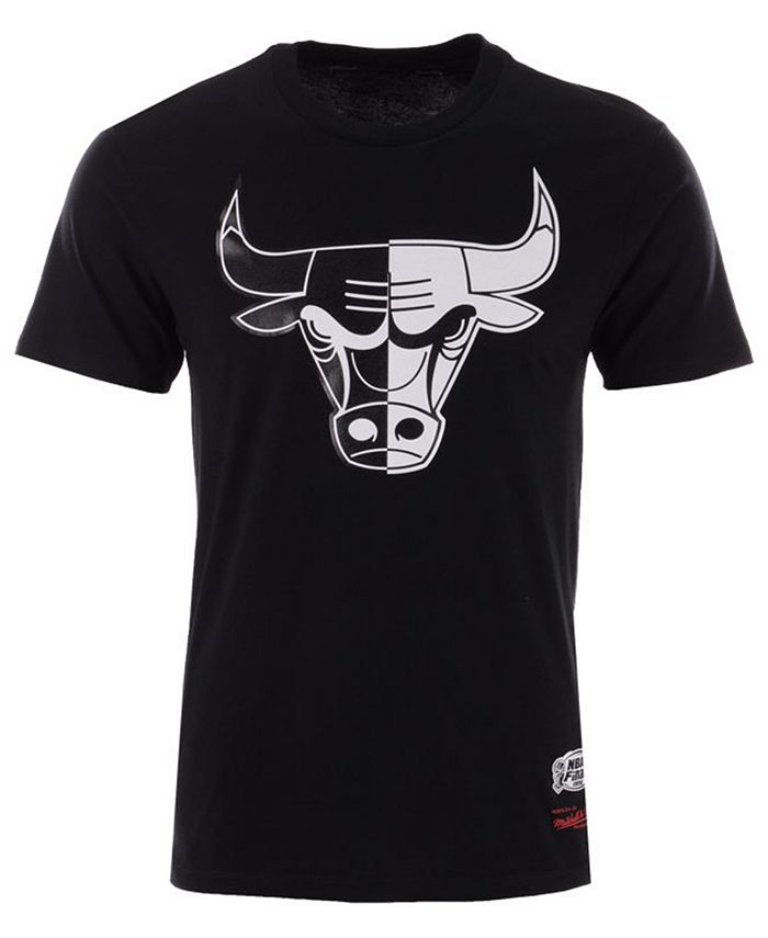 Mitchell & Ness Chicago Bulls Big Face Black & Red Split Crewneck Sweatshirt