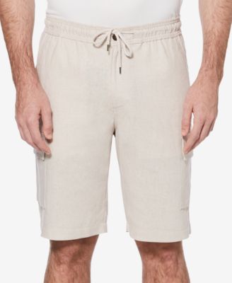 mens khaki linen shorts