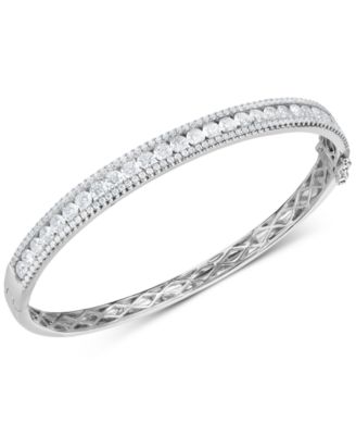 Arabella - Cubic Zirconia Bangle Bracelet in Sterling Silver (Also Available in 18k Gold Plated Sterling Silver)