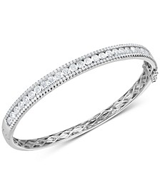 Cubic Zirconia Bangle Bracelet in Sterling Silver(Also Available in 18k Gold Plated Sterling Silver)