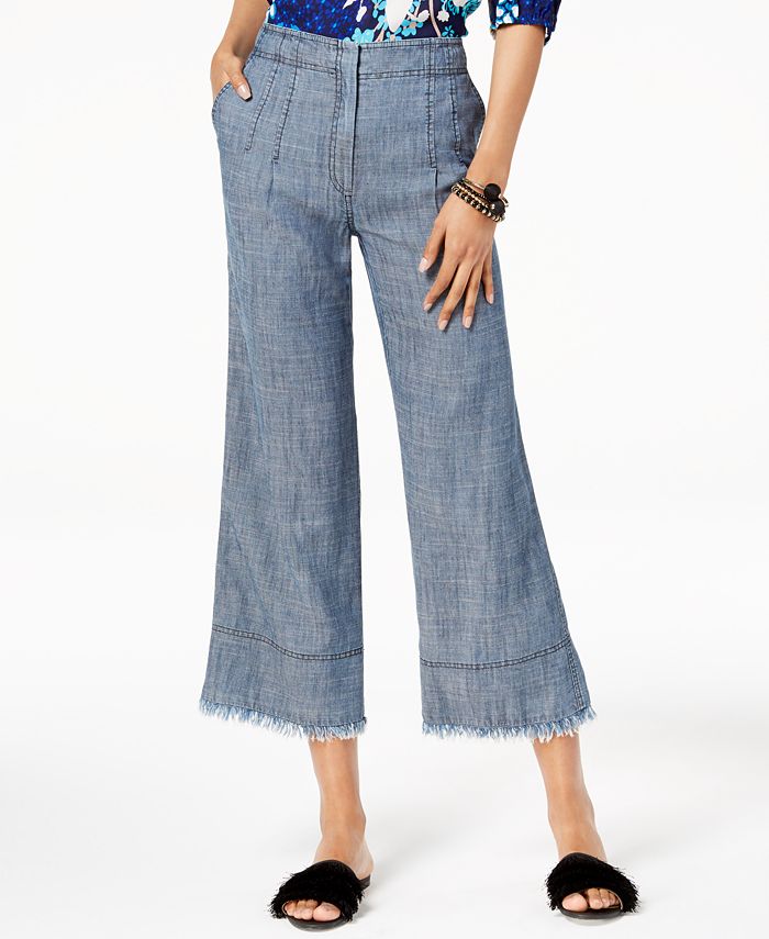 Trina Turk Cropped Wide-Leg Pants - Macy's