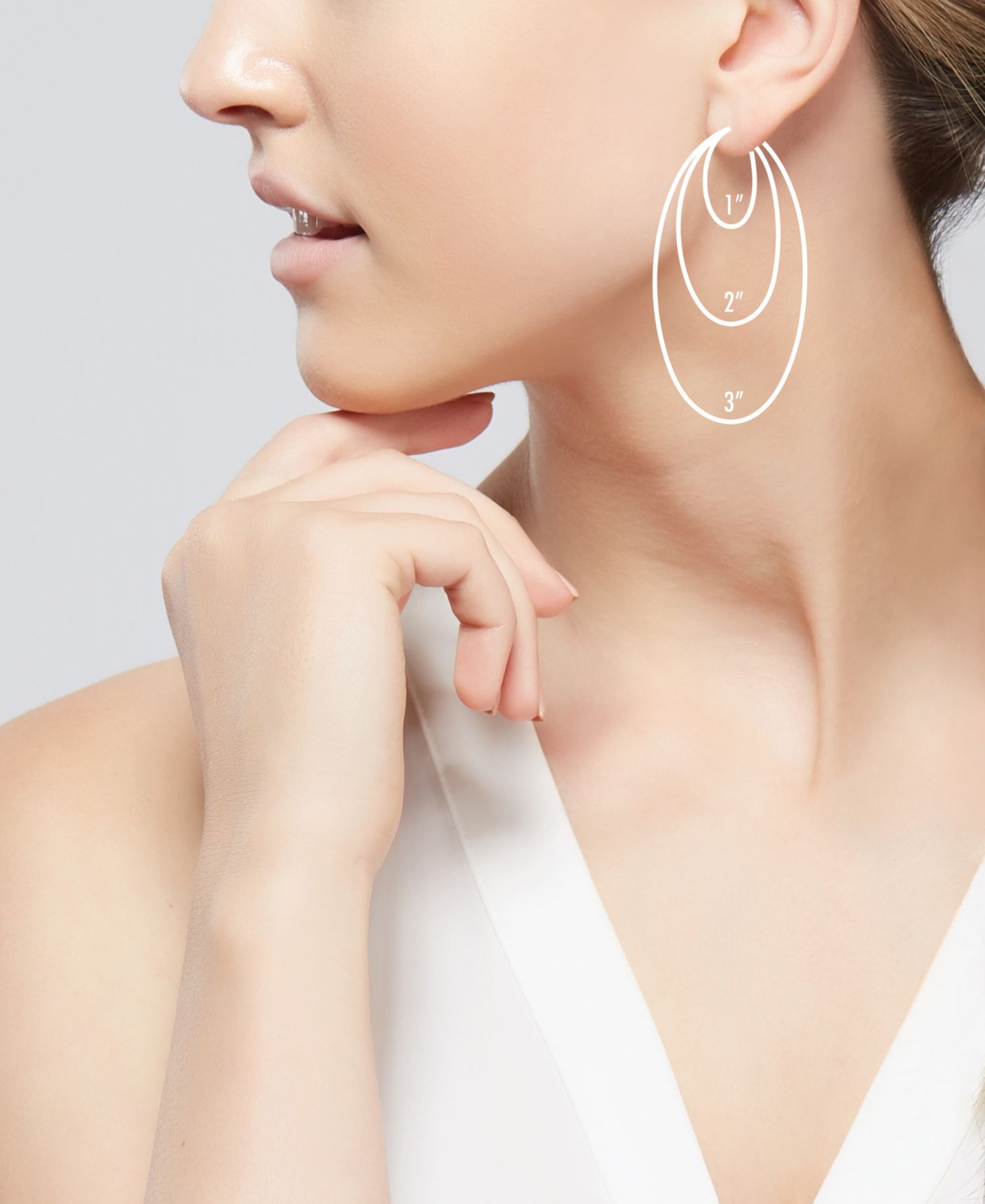 Oval Tube Hoop Earrings in 10k Gold, 1 3/8 inch