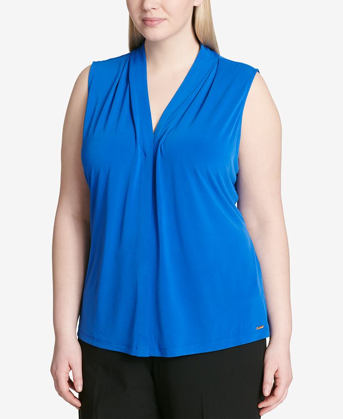 Calvin Klein Plus Size V Neck Shell Macy s
