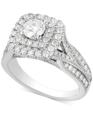 image of Diamond Elevated Halo Engagement Ring (1-1/2 ct. t.w.) in 14k White Gold