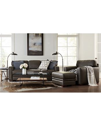 Furniture - Avenell 87" Leather Sofa