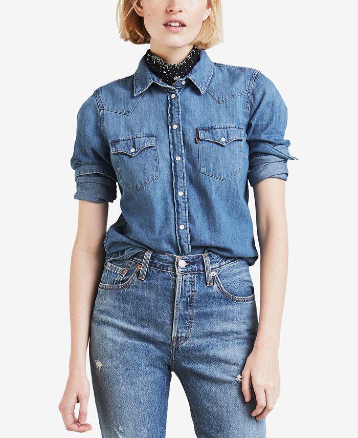 Levi's Women's Cotton Ultimate Western Denim Shirt & Reviews - Tops - Women  - Macy's
