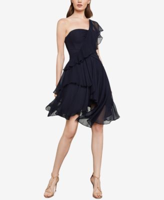 BCBGMAXAZRIA One Shoulder Chiffon Dress