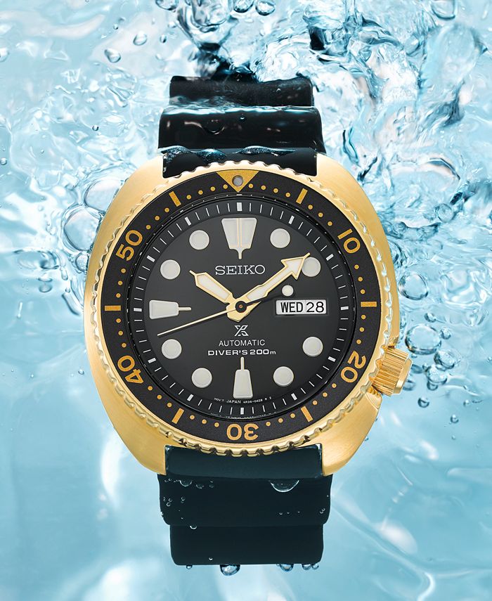 Seiko Men's Automatic Prospex Diver Black Silicone Strap Watch 45mm ...
