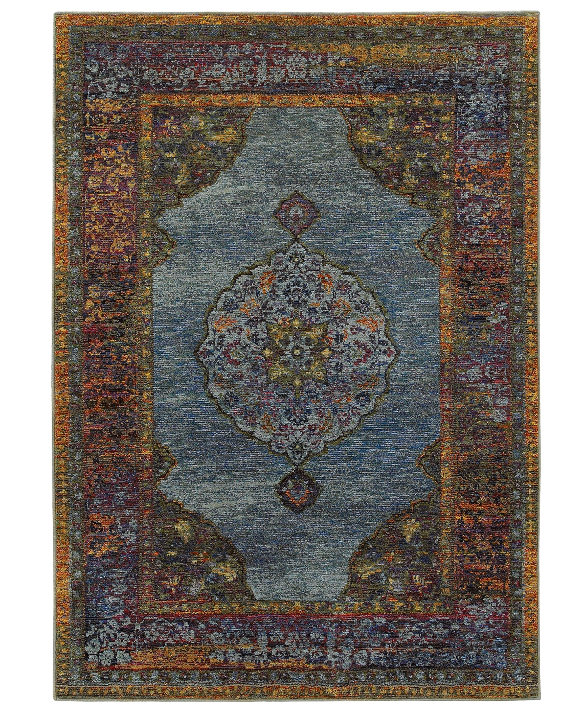 Jhb Design Andorra Ardebil 7'10" X 10'10" Area Rug In Blue
