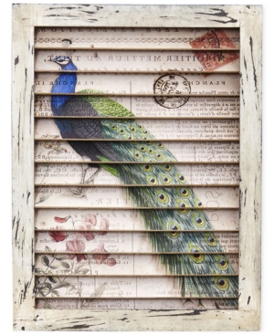 Nearly Natural Peacock Window Shutter Wall Decor In Multi