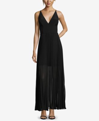 Pleated v neck gown main image 0