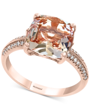 image of Effy Morganite (2-9/10 ct. t.w.) & Diamond (1/8 ct. t.w.) Ring in 14k Rose Gold