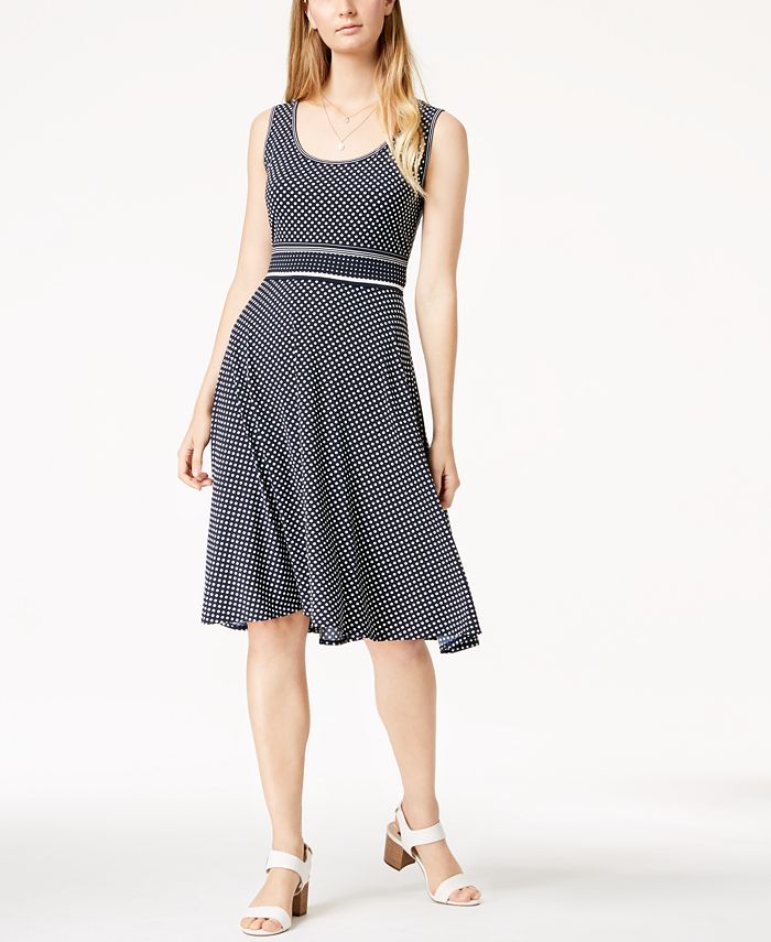 Maison Jules Printed Sleeveless Fit & Flare Dress, Created for Macy's ...
