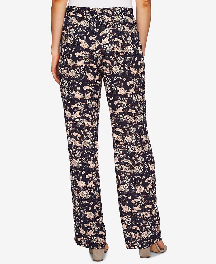 CeCe Floral-Print Soft Pants - Macy's