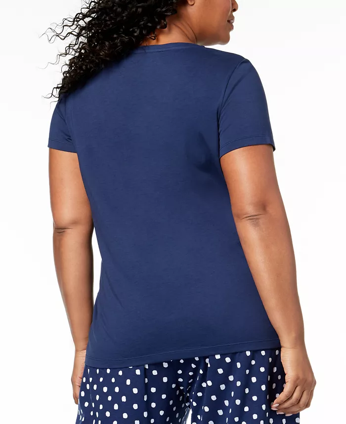 Womens Plus size Sleepwell Solid S/S V-Neck T-Shirt with Temperature Regulating Technology - thumbnail 10