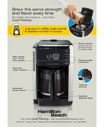Hamilton beach 12 cup trucount programmable coffee maker with online built in scale