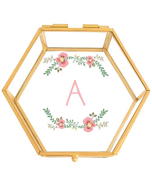 Cathy's Concepts Floral Personalized Glass Keepsake Box & Reviews Macy's