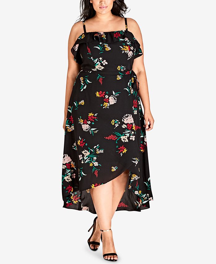Stacy (Plus Size) Asymmetrical Panel Dress (Sash Included)
