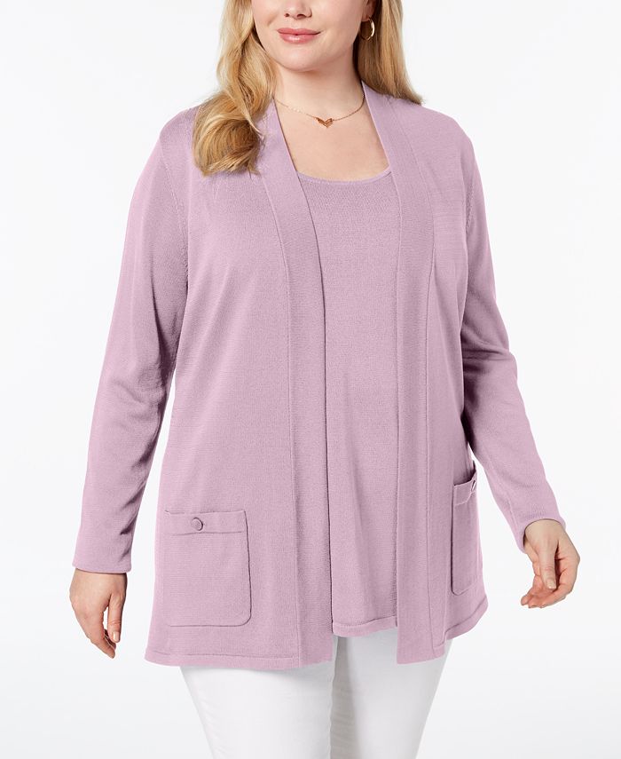 Anne Klein Plus Size 2-Pc. Sweater Set, Created for Macy's -