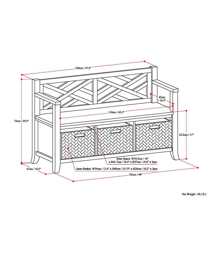 Furniture Kramer Entryway Storage Bench, Quick Ship Macy's