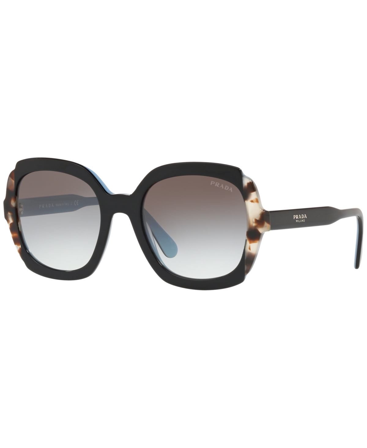Shop Prada Women's Sunglasses, Pr 16us In Black Azure,spotted Brown,grey Gradien