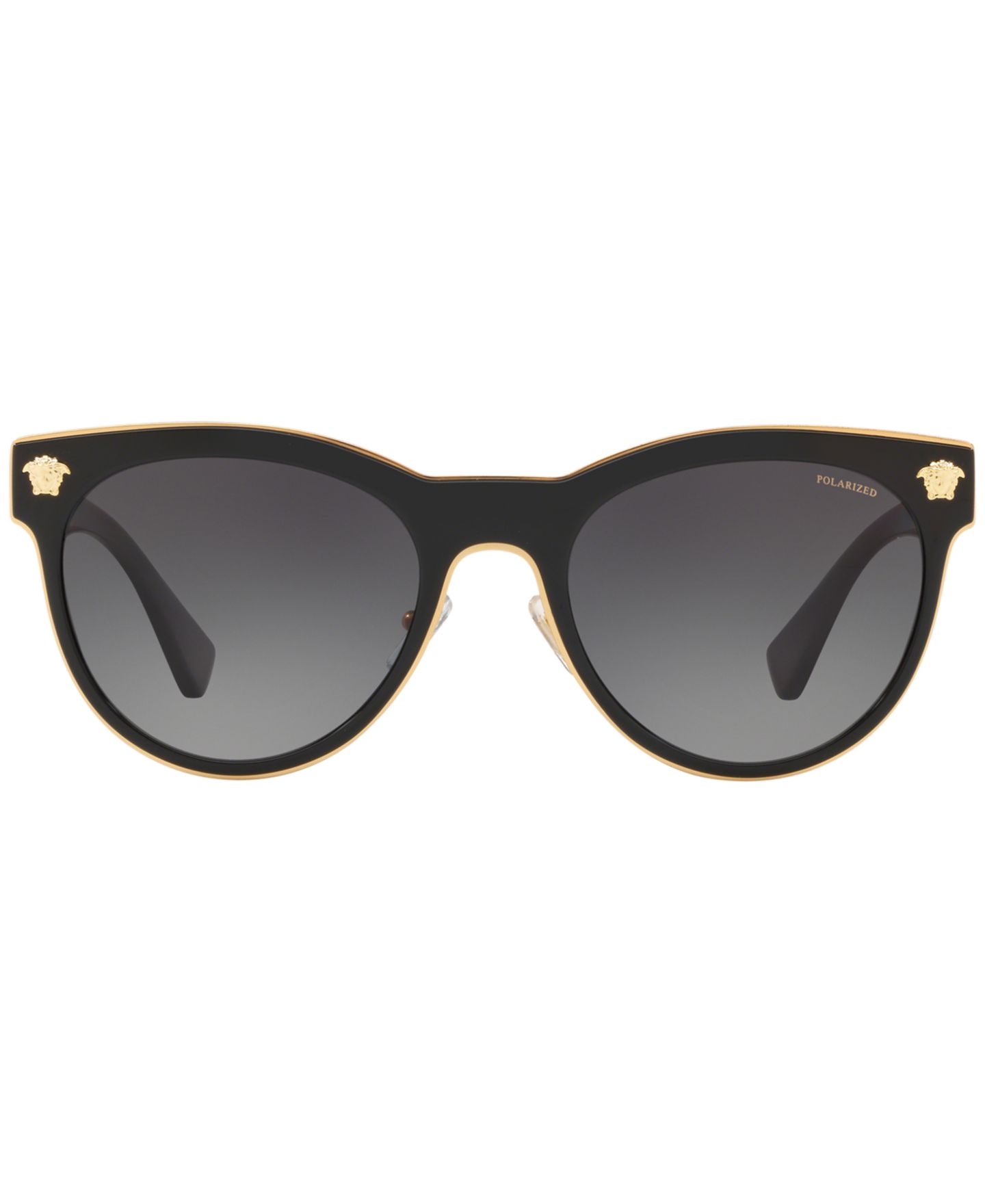 Женские солнцезащитные очки Versace Polarized Sunglasses, VE2198, цвет: Чёрный / Серый градиентный — фото 2