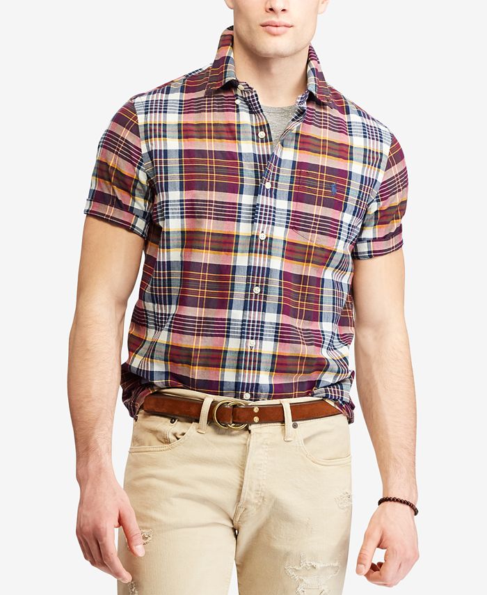 Polo Ralph Lauren Men's Classic Fit Madras Poplin Workshirt