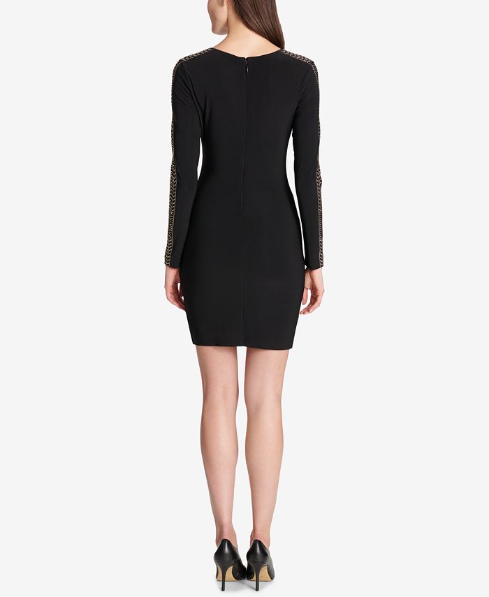 GUESS Studded Ruched Sheath Dress - Macy's