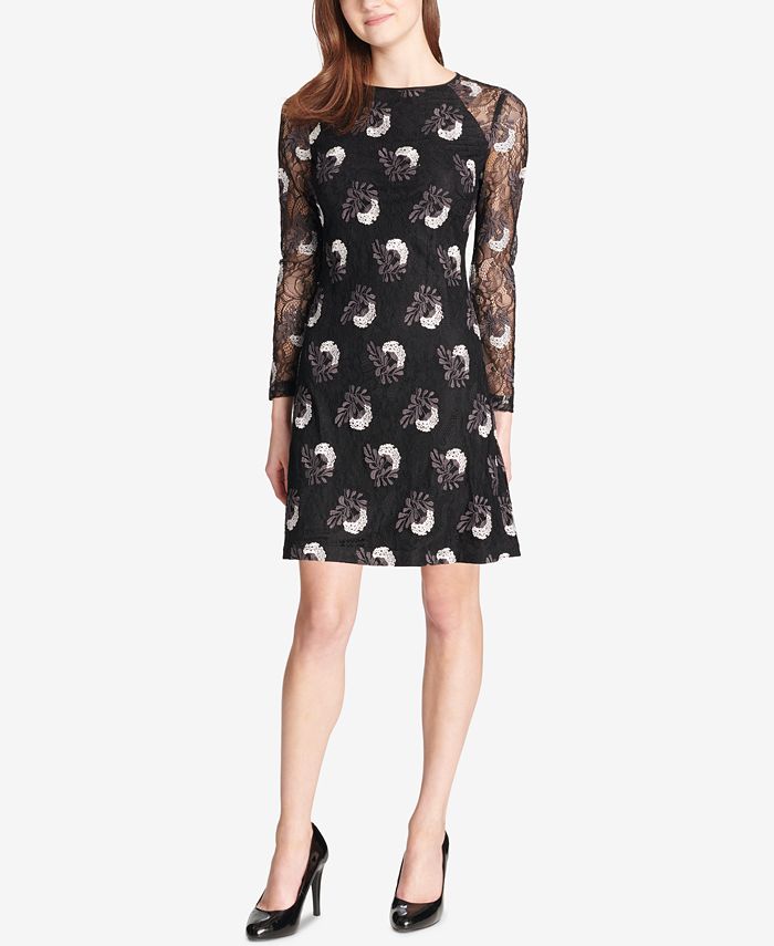 Tommy Hilfiger Bloom Embroidered Lace Dress - Macy's