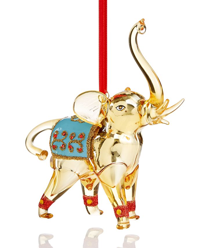 Holiday Lane Elephant Ornament with Blue Saddle, Created for Macy's