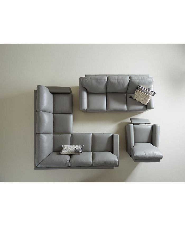 Furniture Ennia 75" Leather Apartment Sofa, Created for Macy's Macy's