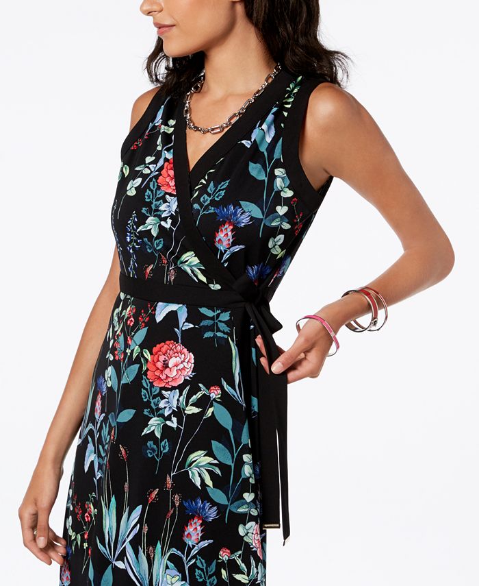 Tommy Hilfiger Floral-Print Wrap Dress, Created for Macy's & Reviews ...