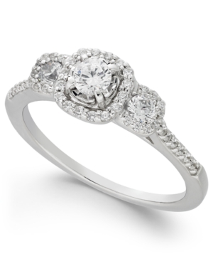 image of Diamond Triple Halo Engagement Ring (1/2 ct. t.w.) in 14k White Gold