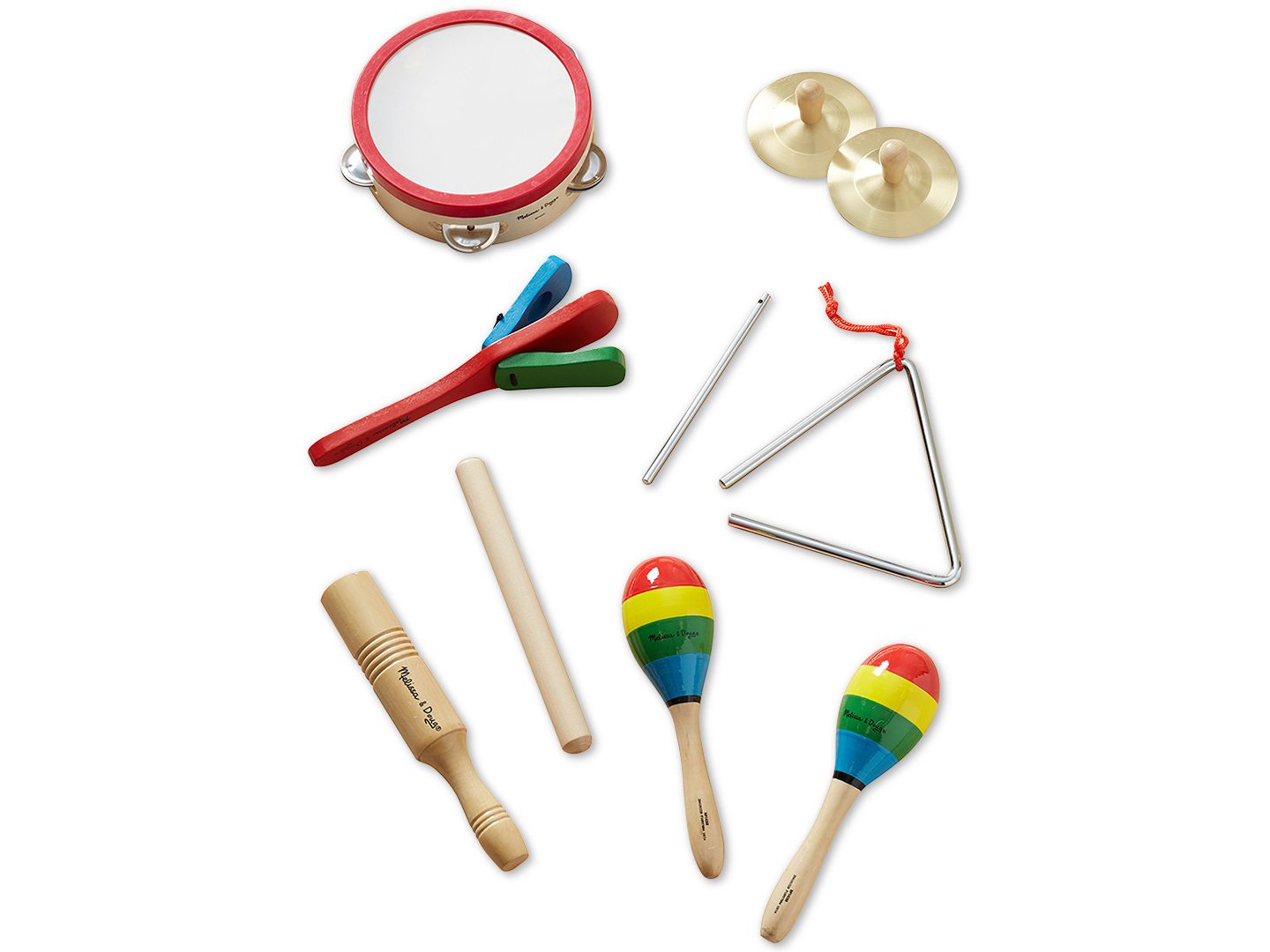 Детские игрушки Melissa and Doug Clap! Clang! Tap! Wooden 6-Piece Musical Instrument Set, Ages 3+ — фото 2