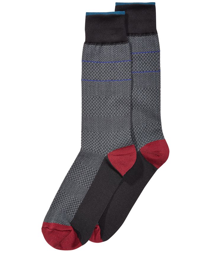 Perry Ellis Men's Microfiber Herringbone Dress Socks - Macy's