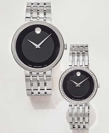 Movado - Women's Swiss Esperanza Diamond (1/4 ct. t.w.) Stainless Steel Bracelet Watch 28mm 0607052